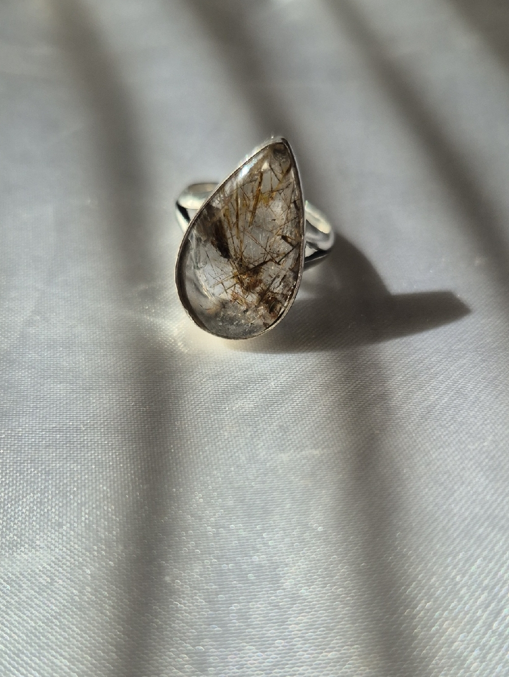 Handmade Gold And Brown Rutile Ring